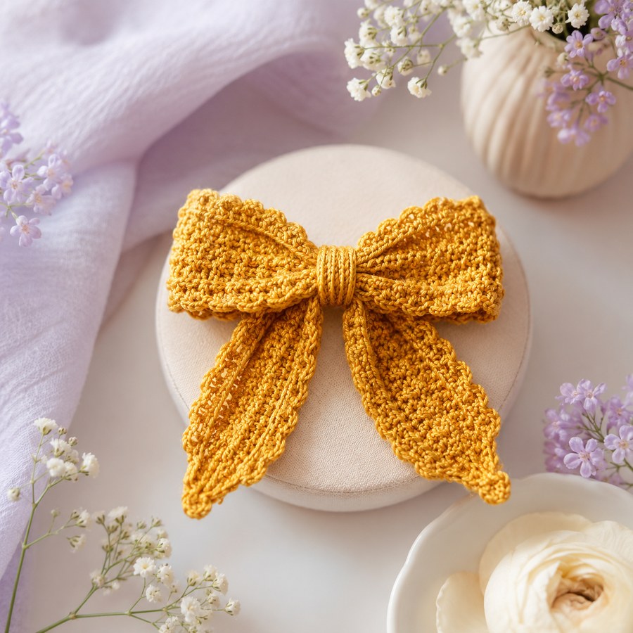 Honey crochet ribbon styled with flowers